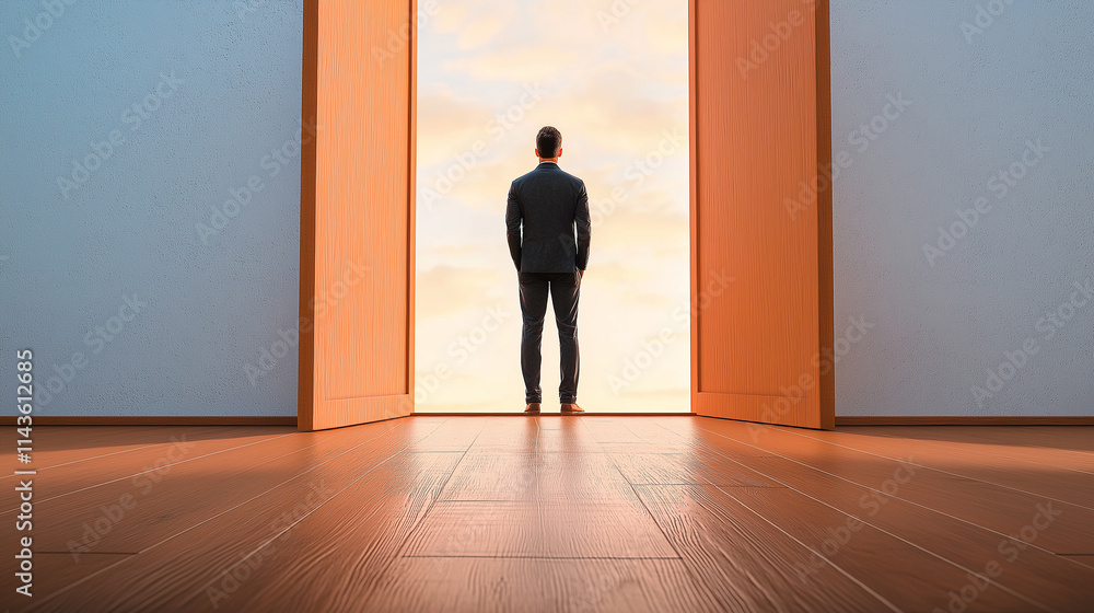 businessman standing in doorway businessman standing in doorway