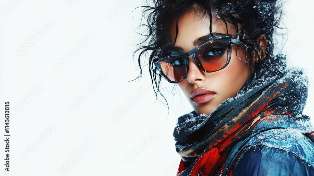 image of a fashion runway with models walking ,a model wearing a winter outfit, on a pure white background. image of a fashion runway with models walking ,a model wearing a winter outfit, on a pure white background.