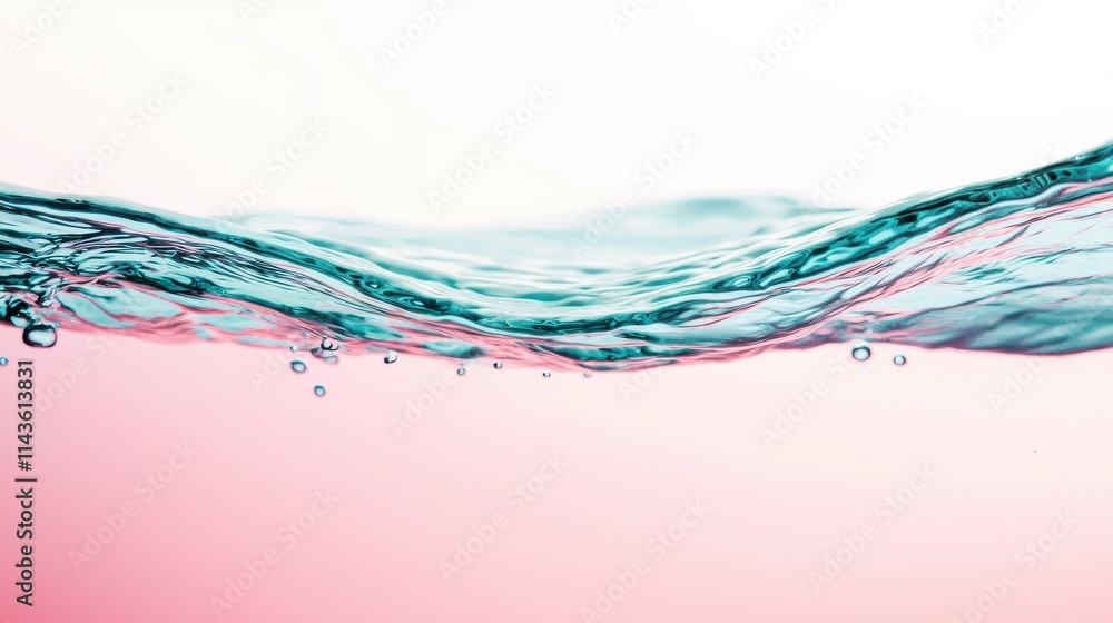 Obraz premium A_side_view_of_water_with_light_purple_at_the_surface_on waters a pink