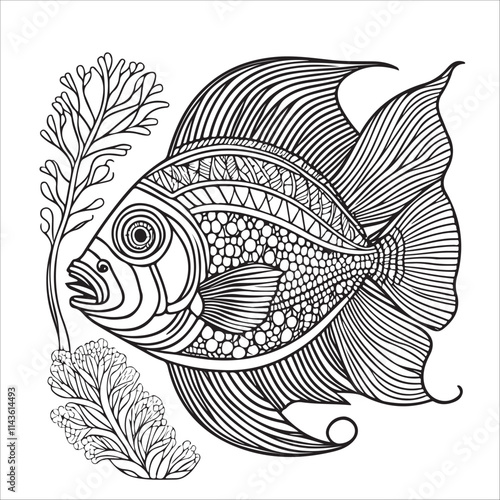 Coloring page fish