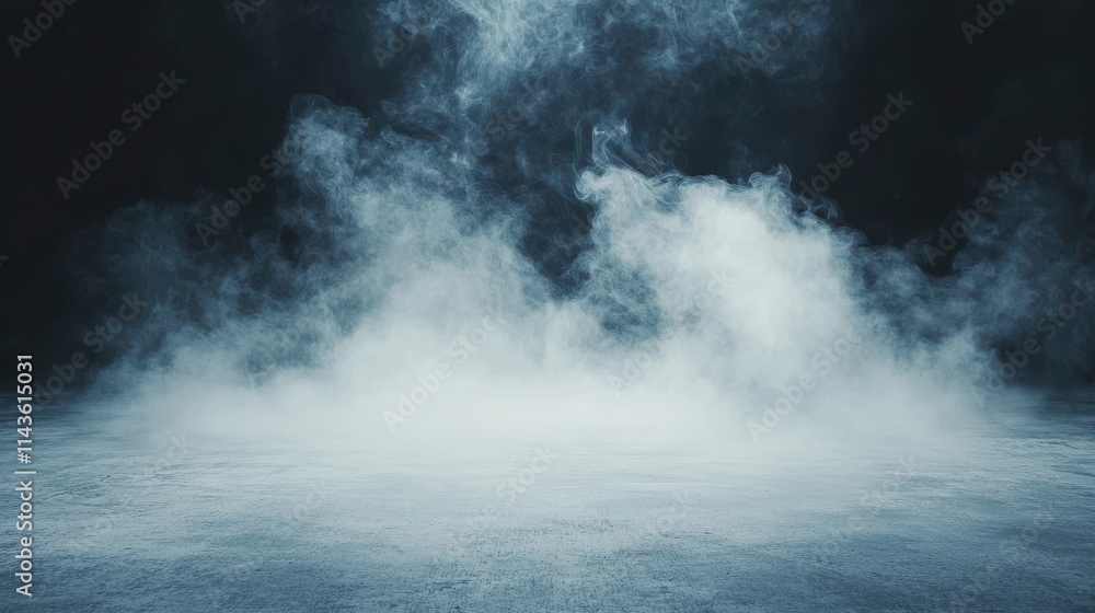 Fototapeta premium single_white_light_illuminating_thick_fog_and_swirling_b1081b85