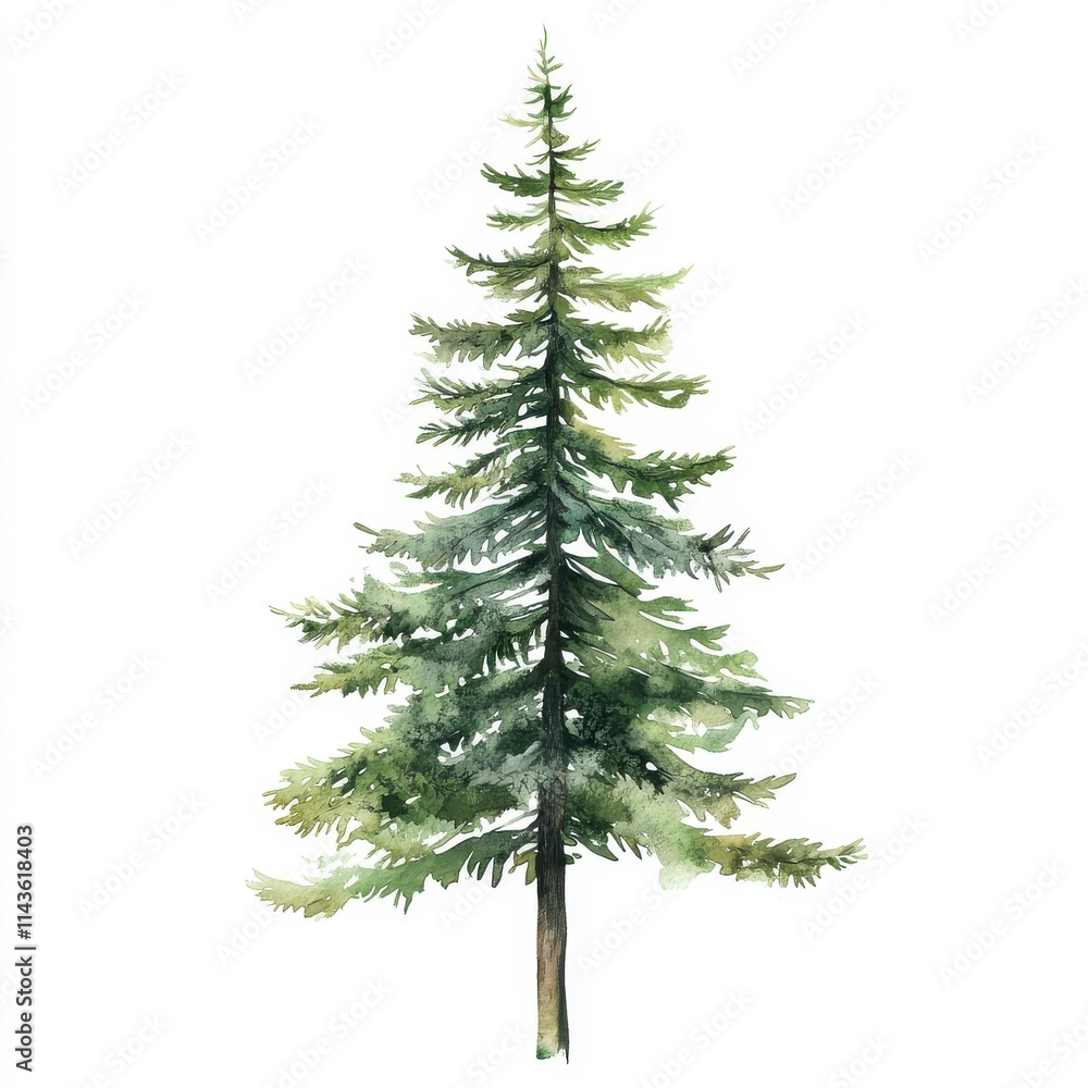 Green spruce tree isolated on white background Green spruce tree isolated on white background