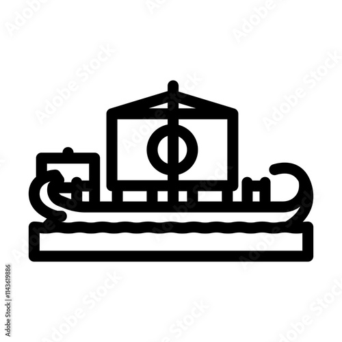 quinquereme ancient ship line icon vector. quinquereme ancient ship sign. isolated contour symbol black illustration