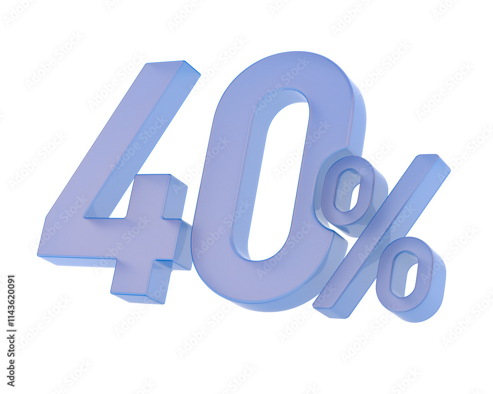 Forty percent on white background. Isolated 3D illustration Forty percent on white background. Isolated 3D illustration