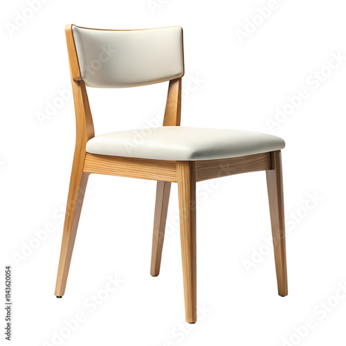 Wallpaper Mural Elegant Wooden Dining Chair with Light Beige Upholstery Torontodigital.ca