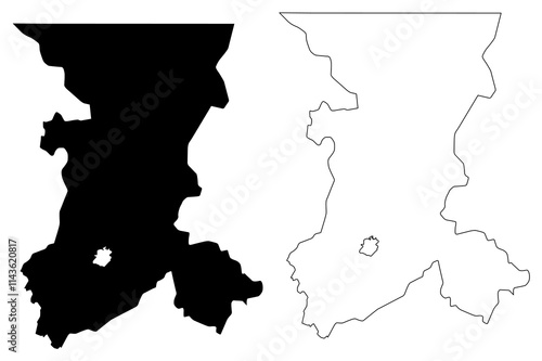 Koulikoro Region (Regions of Mali, Republic of Mali) map vector illustration, scribble sketch Koulikoro map