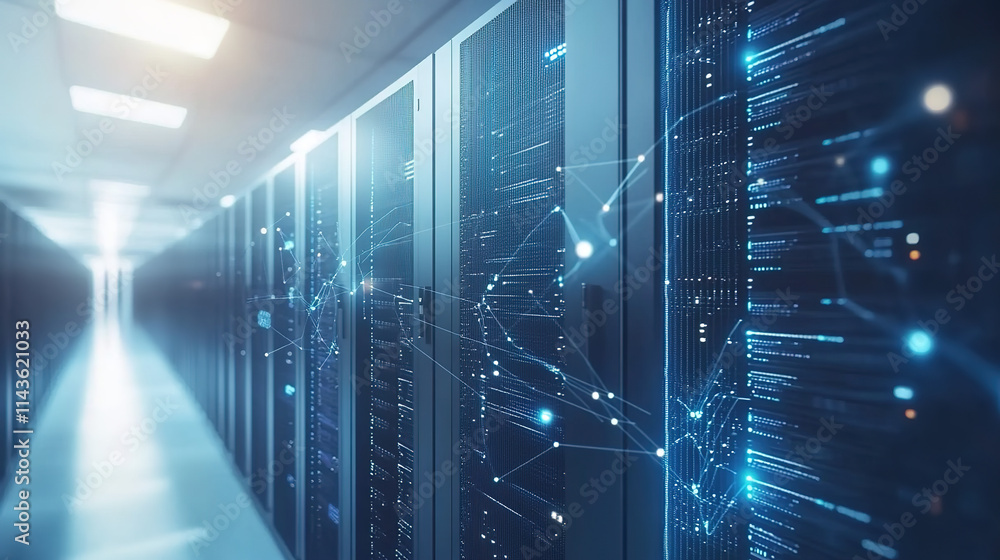 Supercomputer processing vast amounts of data, symbolizing advanced technology and innovation in data analytics and computational power. Supercomputer processing vast amounts of data, symbolizing advanced technology and innovation in data analytics and computational power.
