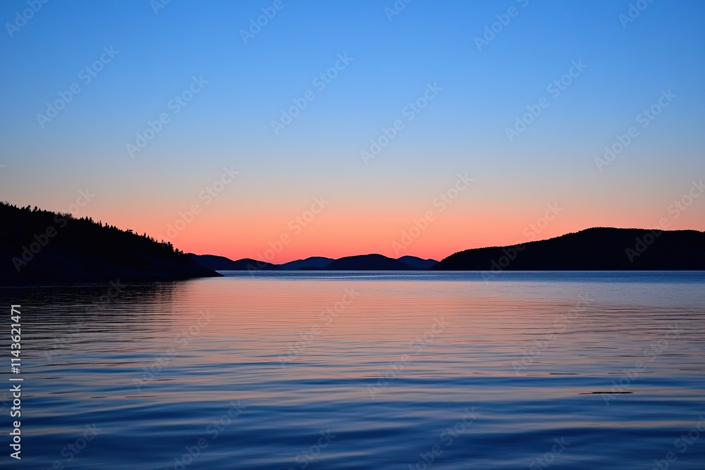 Deep blue sky just after sunset with a soft glow at the horizon, adding subtle contrast Deep blue sky just after sunset with a soft glow at the horizon, adding subtle contrast