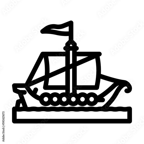 knarr ancient ship line icon vector. knarr ancient ship sign. isolated contour symbol black illustration