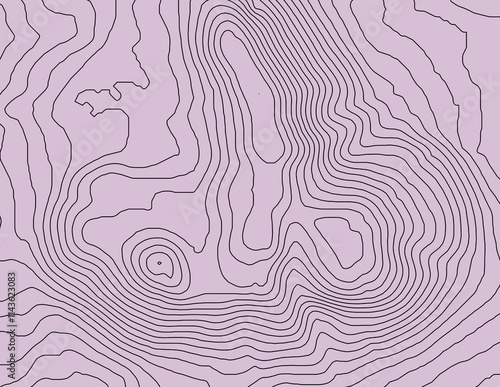 Obraz na płótnie Curvas de nivel, mapa topográfico w salonie