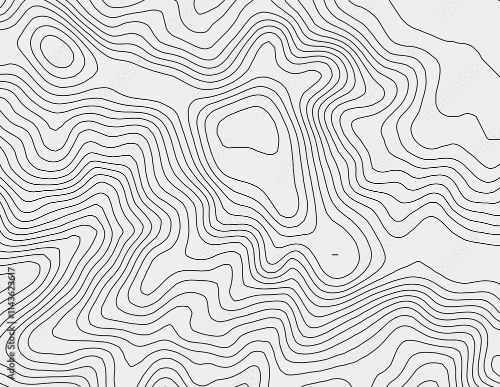 Curvas de nivel, mapa topográfico