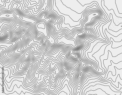 Obraz na płótnie Curvas de nivel, mapa topográfico w salonie