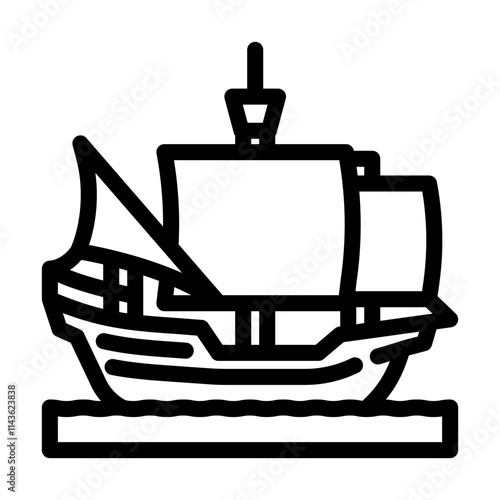 carrack ancient ship line icon vector. carrack ancient ship sign. isolated contour symbol black illustration