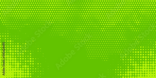 Dots halftone green color pattern gradient texture with technology digital background. Dots pop art comics with nature graphic design.