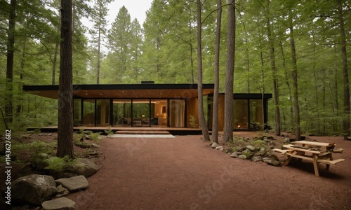 아늑한 숲속의 세련된 농막 