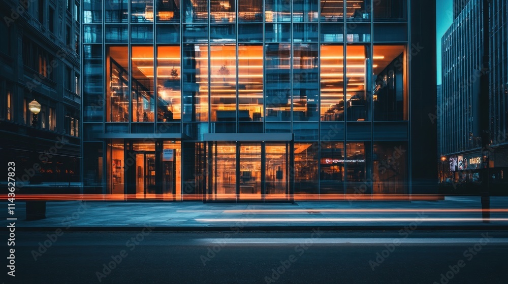 Illuminated Metropolis: Nighttime Cityscape with Modern Architecture Illuminated Metropolis: Nighttime Cityscape with Modern Architecture