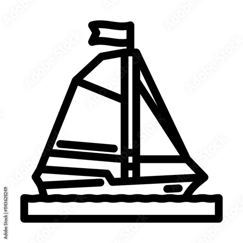 sloop ancient ship line icon vector. sloop ancient ship sign. isolated contour symbol black illustration