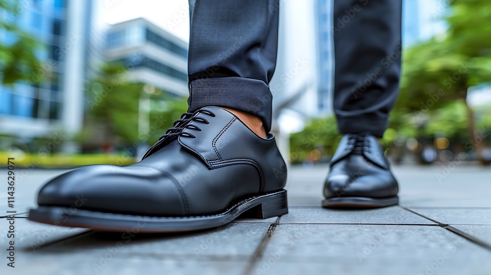 Confident Businessman Walking on a Road Towards Success Confident Businessman Walking on a Road Towards Success