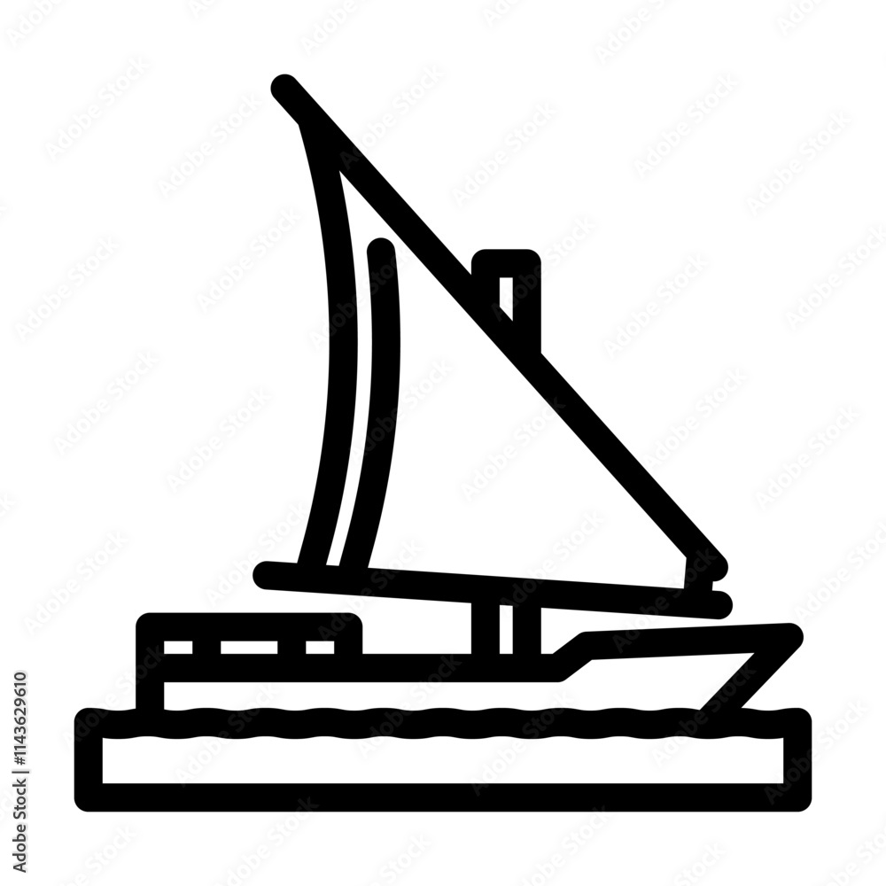 felucca ancient ship line icon vector. felucca ancient ship sign. isolated contour symbol black illustration felucca ancient ship line icon vector. felucca ancient ship sign. isolated contour symbol black illustration