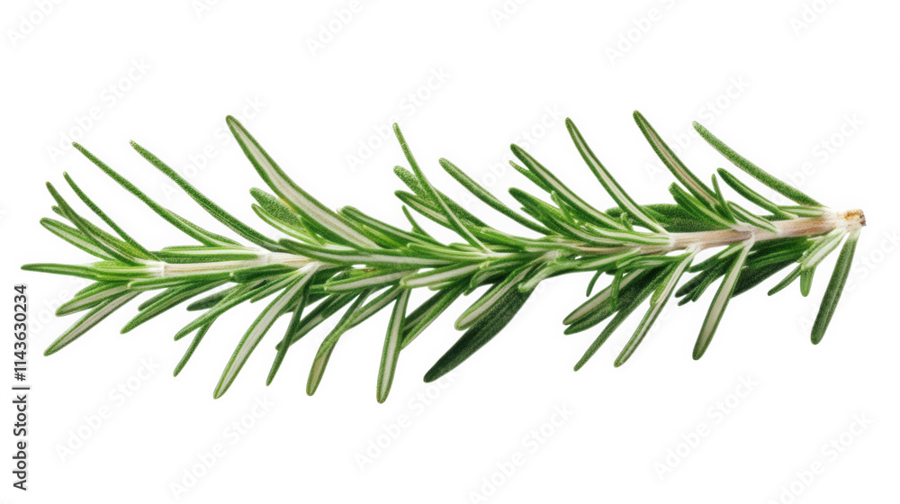 a single sprig of fresh rosemary isolated on a transparent background the sprig has dark green. needle-like leaves and a woody stem a single sprig of fresh rosemary isolated on a transparent background the sprig has dark green. needle-like leaves and a woody stem