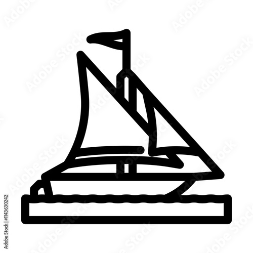 tartan ancient ship line icon vector. tartan ancient ship sign. isolated contour symbol black illustration