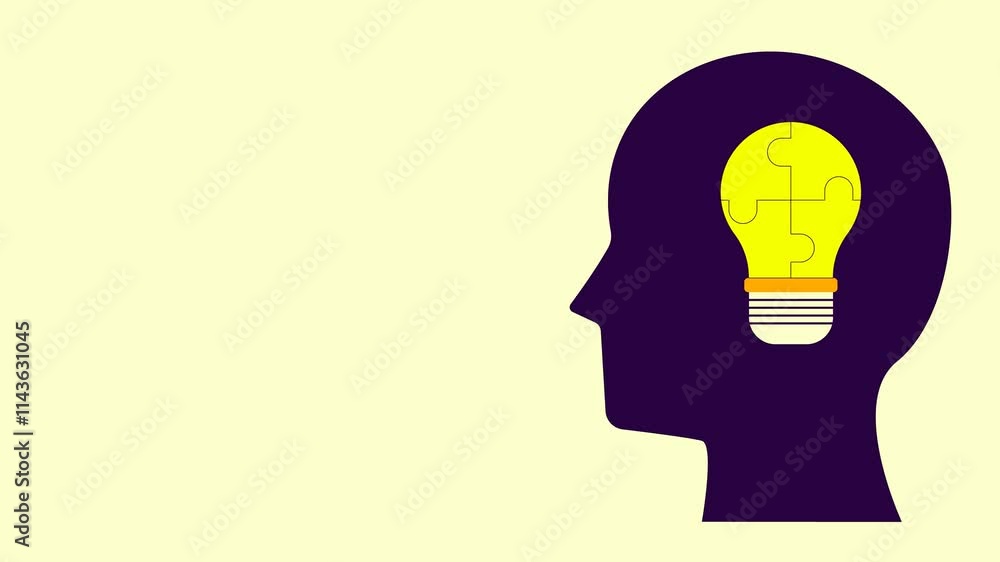 Silhouette of a human head with a puzzle light bulb, symbolizing creative thinking, innovation, and ideas. Perfect for education, brainstorming, and problem-solving concepts. Silhouette of a human head with a puzzle light bulb, symbolizing creative thinking, innovation, and ideas. Perfect for education, brainstorming, and problem-solving concepts.