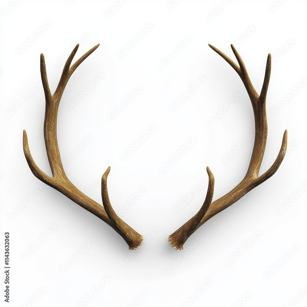 Obraz premium Reindeer horns deer antlers isolated on white background