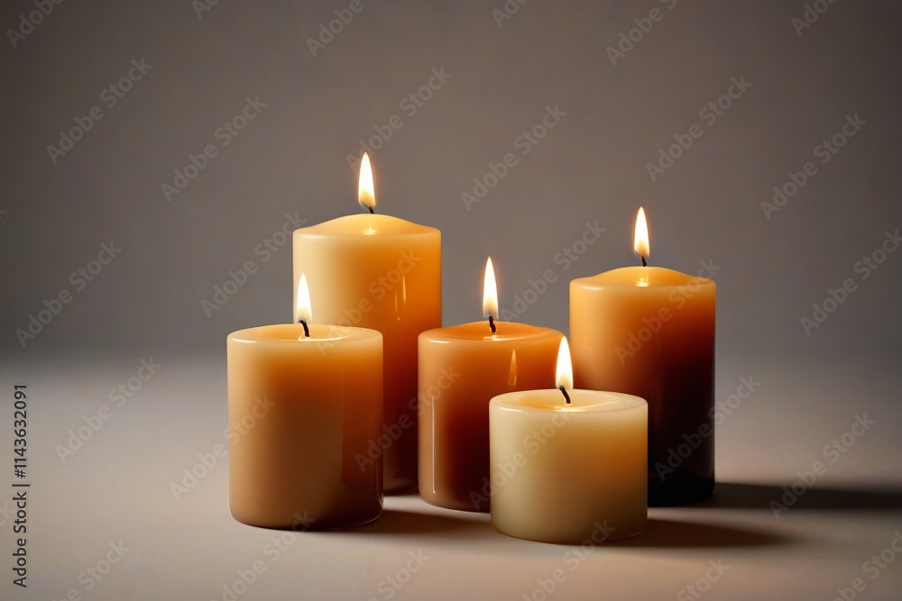 three candles are lit in a row on a table three candles are lit in a row on a table