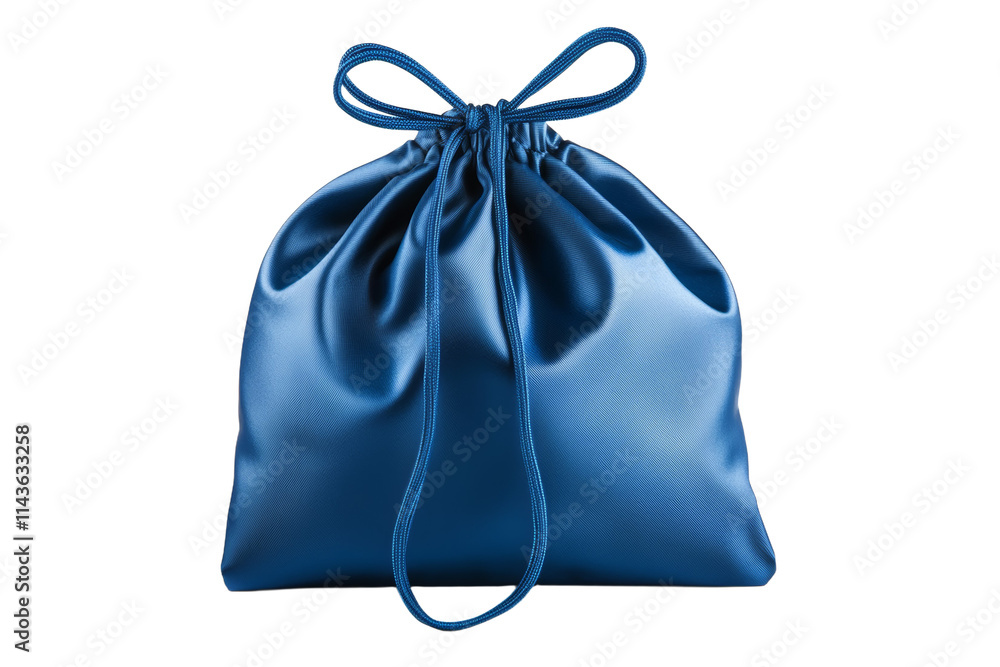 A blue purse with a blue ribbon tied around it A blue purse with a blue ribbon tied around it