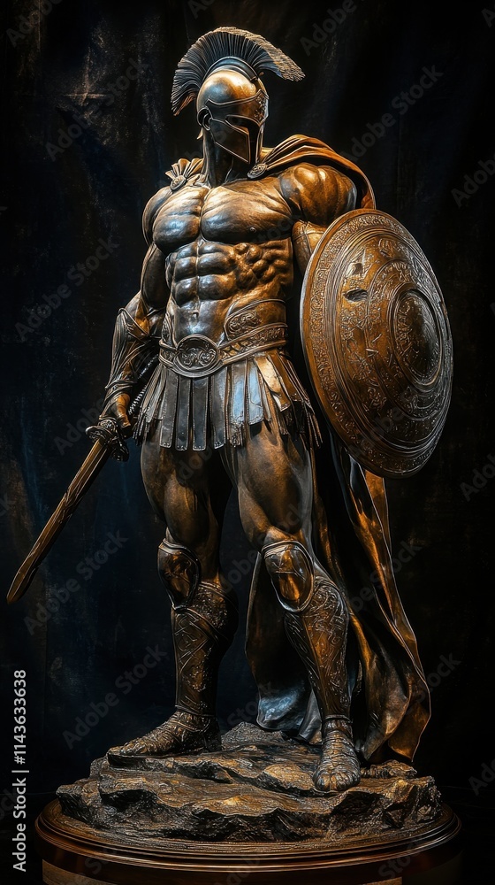 Life-size bronze statue of Ares, the Greek god of war, showcasing intricate details and powerful stance Life-size bronze statue of Ares, the Greek god of war, showcasing intricate details and powerful stance