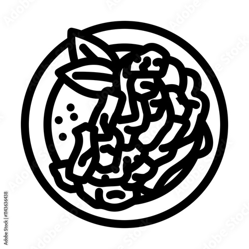 szechuan beef chinese cuisine line icon vector. szechuan beef chinese cuisine sign. isolated contour symbol black illustration