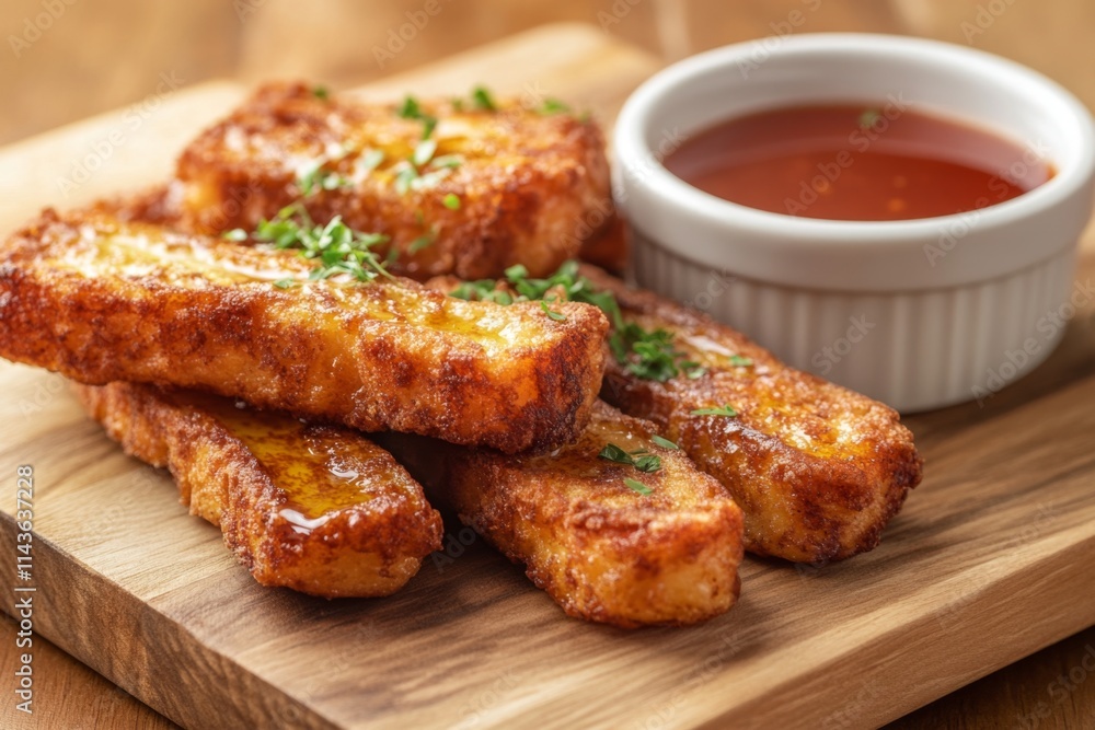Crispy Fried Food with Delicious Sauce Crispy Fried Food with Delicious Sauce