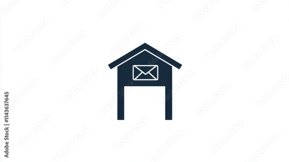 27.A minimalist glyph icon showing a traditional mailbox with an envelope symbol inside, representing mail services, correspondence, and messages, with subtle rounded edges and a balanced, 27.A minimalist glyph icon showing a traditional mailbox with an envelope symbol inside, representing mail services, correspondence, and messages, with subtle rounded edges and a balanced,