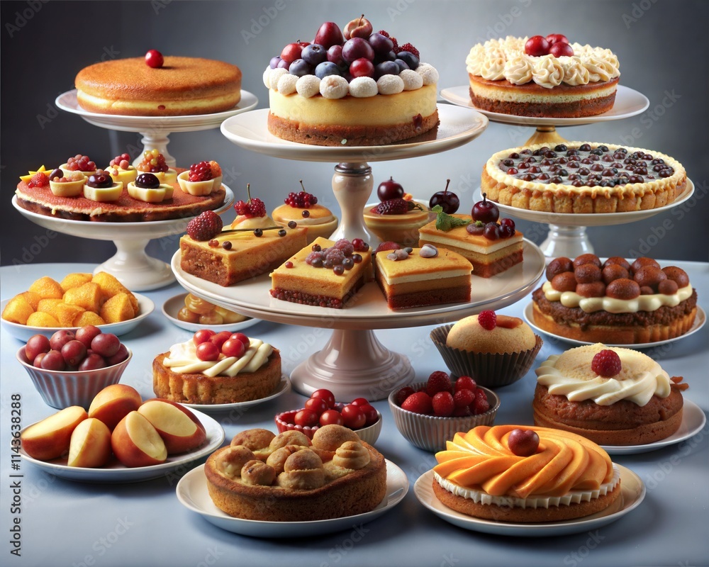 Desserts on display Desserts on display
