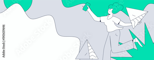 People exercising healthy running vector internet operation illustration
