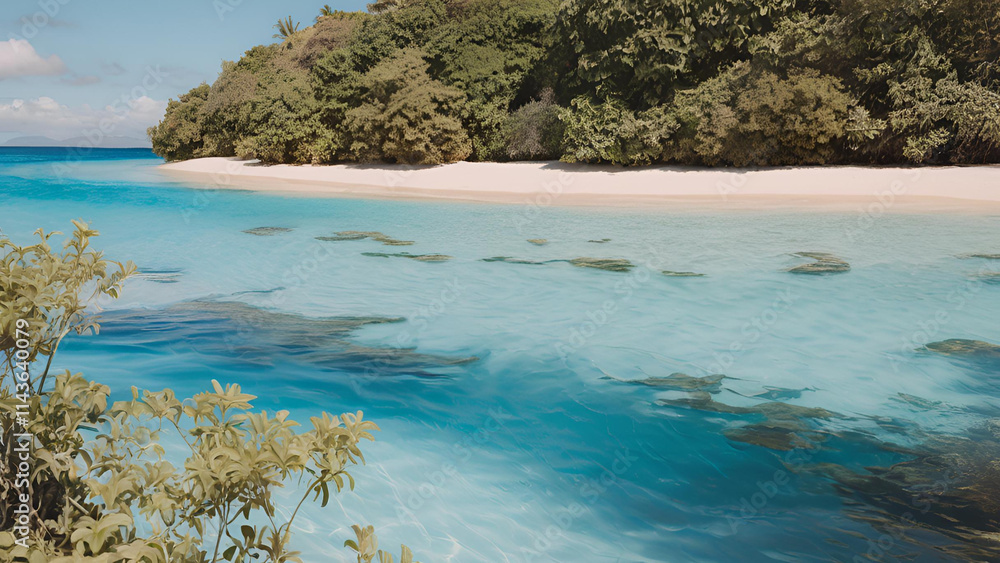 Fototapeta premium Vivid blue oceanic hues of the tropics