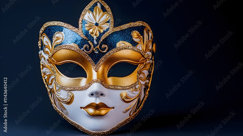 Elegant Decorative Mask with Gold Accents Elegant Decorative Mask with Gold Accents