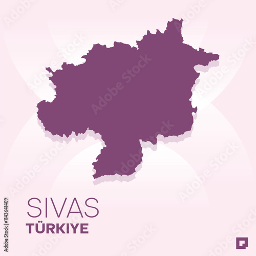 Sivas vector map, Vector map of Sivas, editable eps, AI files, Vector illustration of Sivas vector map