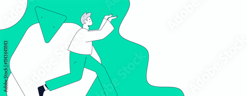 People exercising healthy running vector internet operation illustration
