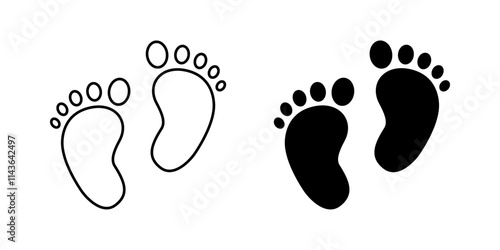 Baby footprints icons