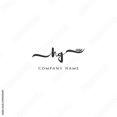 Minimalist HG Logo Design with Abstract Feather Element