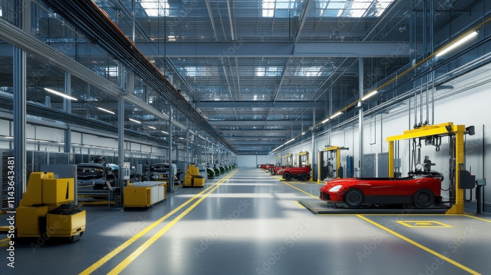 Fototapeta premium Car Manufacturing Facility - Modern Assembly Line