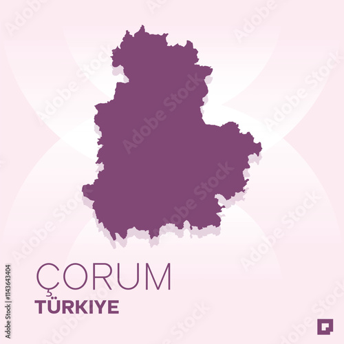 Çorum vector map, Vector map of Çorum, editable eps, AI files, Vector illustration of Çorum vector map