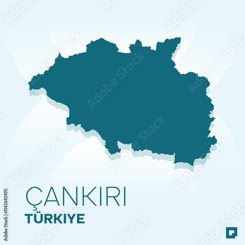 Çankırı vector map, Vector map of Çankırı, editable eps, AI files, Vector illustration of Çankırı vector map