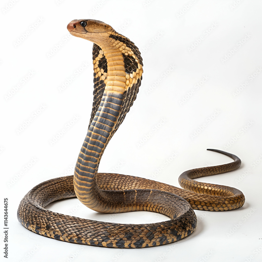 Fototapeta premium close up of a snake on white background