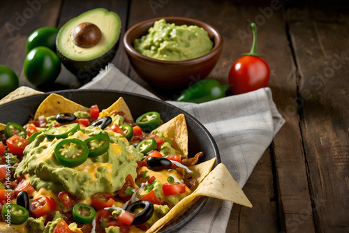 Loaded Nachos with Cheese, Jalapenos, and Guacamole, Default Configuration