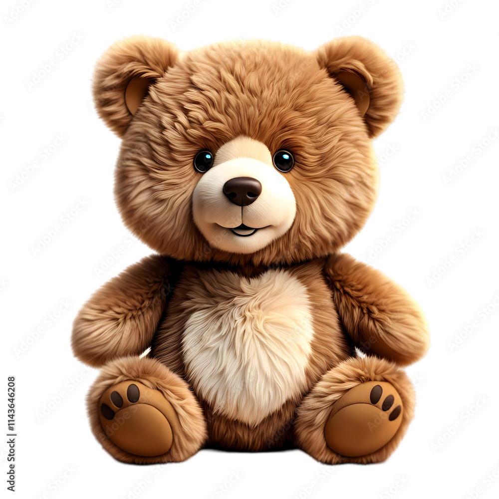 Obraz premium A cute teddy bear with a jovial expression.