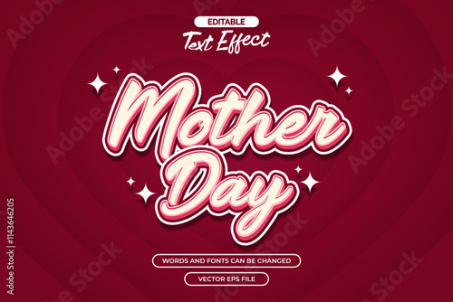 Mother's day editable text effect with red background 