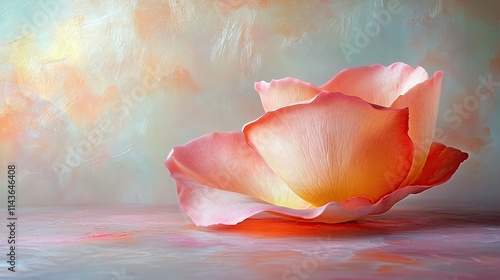 A pink rose floating in water surrounded by nature's beauty with vibrant petals, symbolizing spring and blooming flowers photo