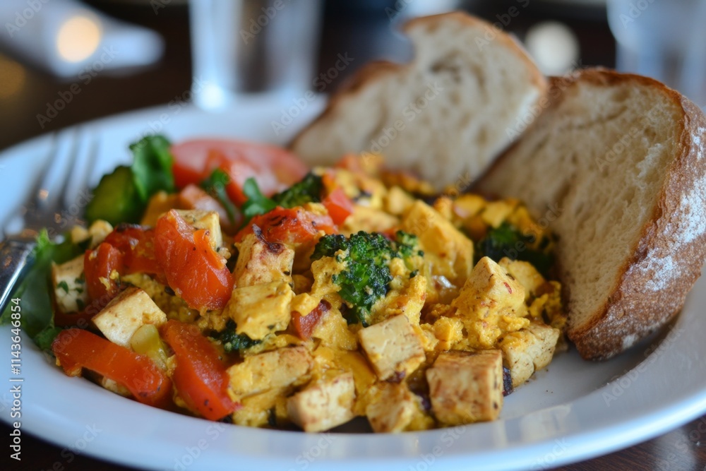 Savory Tofu Scramble with Toast Savory Tofu Scramble with Toast